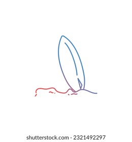 Gradient surfboard icon on white background. vector illustration. EPS 10