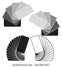 Gradient swatch symbol. Color fan shape. Vector palette icon. Abstract layered design.