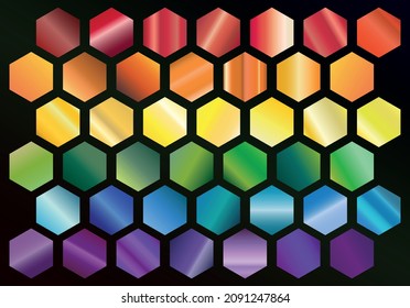 Gradient swatches for dark background just rainbow gradient hexagon background  Use it as you like 