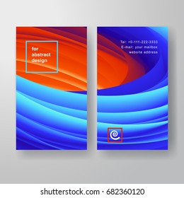 Gradient swirl on set of two vector vertical business cards. Place for your text. 