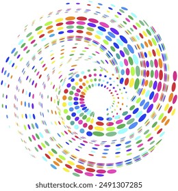 espiral giratoria de gradiente de varios puntos de colores, concepto de velocidad