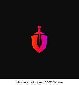 Gradient sword vector image for web and design