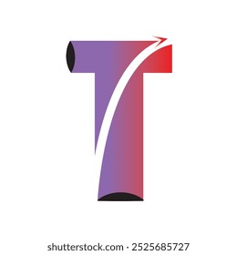 Gradient "T" lettermark logo, colorful and ideal for t-shirt design.






