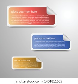 Gradient Tag, Peel Off Sticker, Space For place Your text, Used for price tag, Promotion, Web Decoration, Vector Illustration
