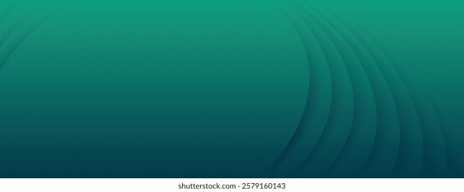 Gradient teal background, background with smooth texture, background featuring curved lines. Teal color blends seamlessly. Abstract minimal curved layered texture background vector