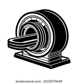 Dispositivo de bobina de cabeça de MRI azul-escuro de gradiente mostrado em detalhe Ilustração vetorial