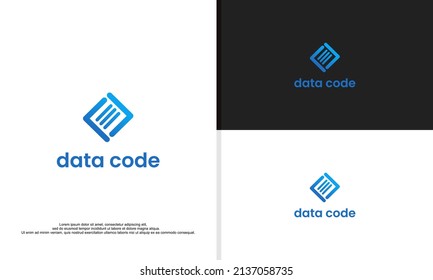 gradient tech logo symbol data and code