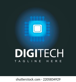 gradient technologi logo style for your brand and bussines vector teamplate