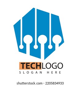 gradient technologi logo style for your brand and bussines vector teamplate