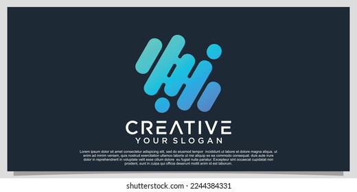 Gradient technology logo design with unique concept Premium Vector Part 6