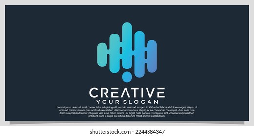 Diseño del logotipo de la tecnología de gradiente con un concepto único Vector Premium Parte 9