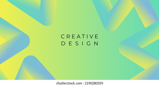 Gradient template with abstract 3d shape. Trendy futuristic background. Cover design for brochure, business card, flyer, poster, banner, website.