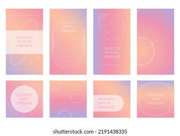 Gradient templates for social media posts and stories. Gradient design for poster, social media, banners. Vector designs set.
