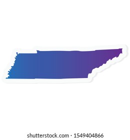 gradient Tennessee map- vector illustration