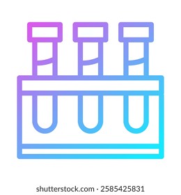 Gradient Test Tubes Minimal Icon Illustration