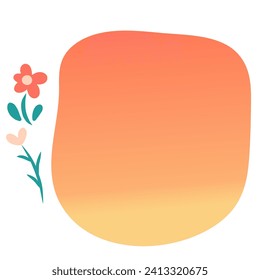 Gradient text box frame abstract with flower Illustration