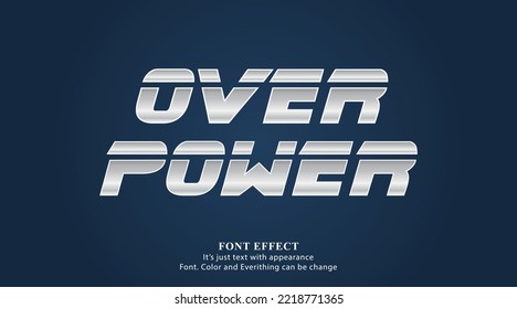 Gradient text effect features a retro over power style. text fonts
