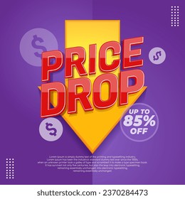 Gradient text effect price drop banner template