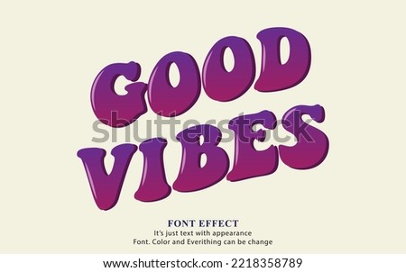 Gradient text effects display a good vibes style. text fonts