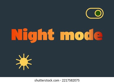 Gradient text - Night mode, vector rainbow style on dark background