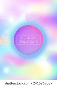 Textura de degradado. Volante dinámico. Forma de espacio púrpura. Afiche brillante. Elementos suaves de semitono. Puntos vibrantes. Presentación mínima. Diseño moderno. Textura de degradado azul