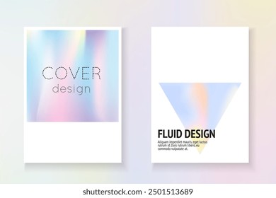 Gradient Texture. Geometric Pattern. Fashion Screen. Modern Design. Colourful White Illustration. Pink Holographic Label. Minimalist Shape. Purple Gradient Texture