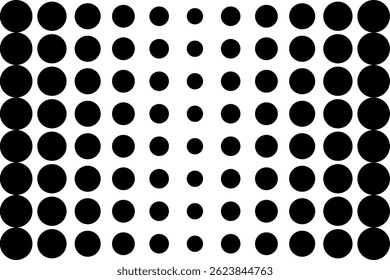 Gradient texture with geometric transition from black to white dots