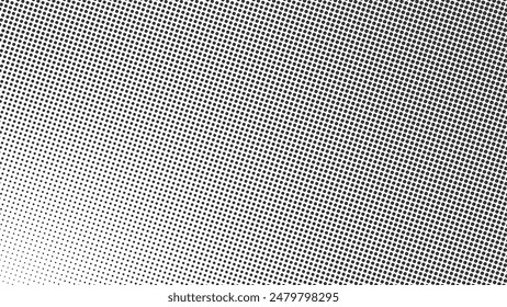 Gradient texture halftone background 4K size dotted vector design horizontal in black color