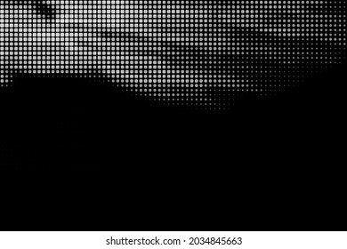 Gradient texture with halftone style geometries. Illustration with copy space. Abstract design.