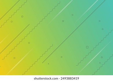 Gradient texture with memphis elements. Completely new template for your banner. Vector illustration.