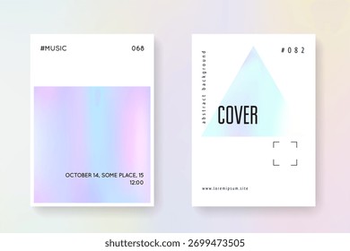 Gradient Texture. Modern Design. Colorful Metal Brochure. Blue 1980 Paper. Minimalist Pattern. Holographic Foil. Pastel Effect. Violet Gradient Texture
