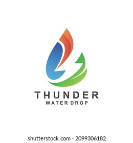 Logo del trueno gradiente y caída de agua