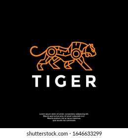 gradient tiger polygon logo, modern icon vector design