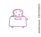 Gradient Toaster icon. Vector illustration of a toaster with bread.