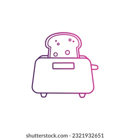 Toaster thin line icon, Kitchen equipment concept, electric toaster with  toast sign on white background, Toaster with bread icon in outline style  for mobile concept, web design. Vector graphics., Stock vector