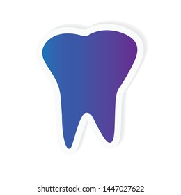 gradient tooth icon- vector illustration