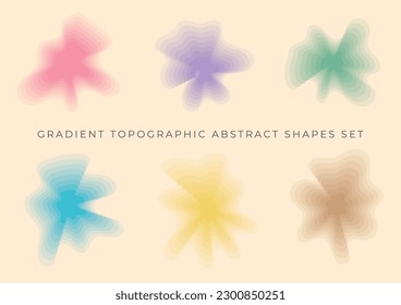 gradient topographic abstract shapes set