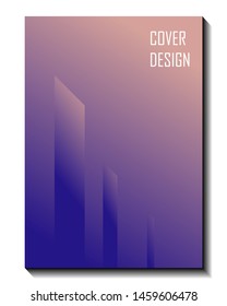 Gradient tower abstract cover design. Purple graphic design for modern brochure, book or template. EPS10