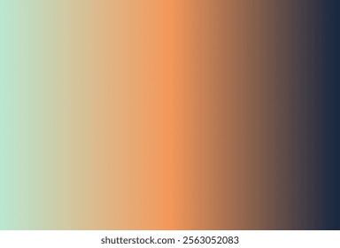 a gradient transitioning from a light aqua-green tone on the left, to a warm orange in the center, and a deep navy blue on the right, evoking feelings of sunset by the ocean.