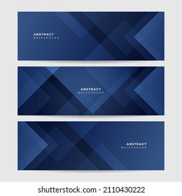Farbverlauf-transparenter, blauer abstrakter Memphis, geometrischer breiter Bannerdesign-Hintergrund