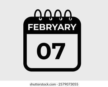 gradient and transparency concept.  february 6 calendar, tear-off calendar animation for february 6 banner Illustration isolated vector sign symbol
