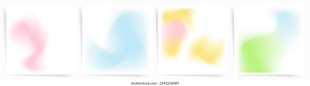 Gradient transparent backgrounds. Abstract modern colors gradation templates for summer posters, banners, social posts, square covers. Soft blur, Bright neon blend patterns, Dynamic graphic.