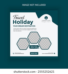 Gradient travel concept twitch background social media post template