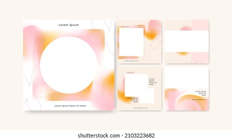 Gradient trend social media template set
