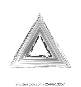 Triângulo de gradiente abstrato. Vetor de plano de fundo preto. Símbolo geométrico em camadas. Transição suave de cores.