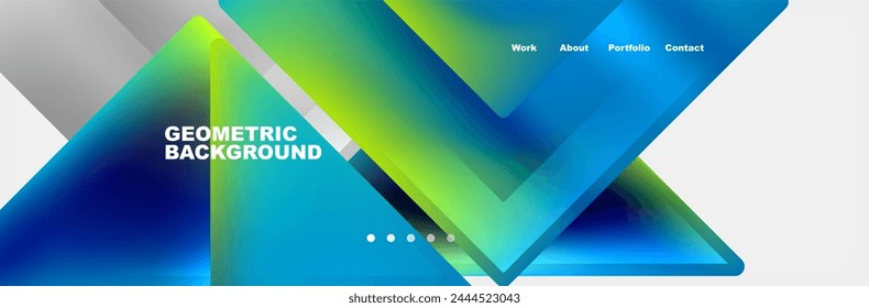 Gradient triangles composition with bright fluid colors. Vector Illustration For Wallpaper, Banner, Background, Card, Book Illustration, landing page