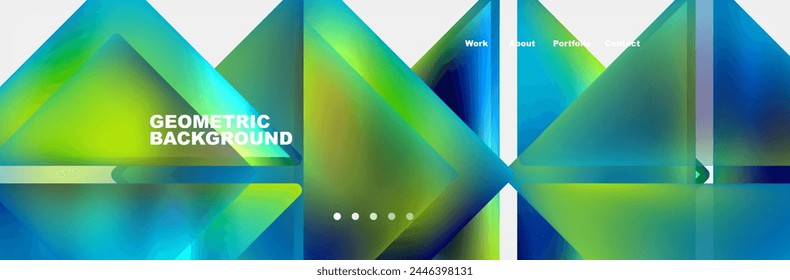 Gradient triangles composition with bright fluid colors. Vector Illustration For Wallpaper, Banner, Background, Card, Book Illustration, landing page