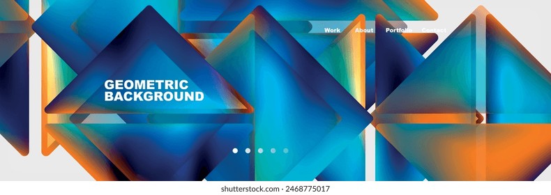 Gradient triangles composition with bright fluid colors. Vector Illustration For Wallpaper, Banner, Background, Card, Book Illustration, landing page
