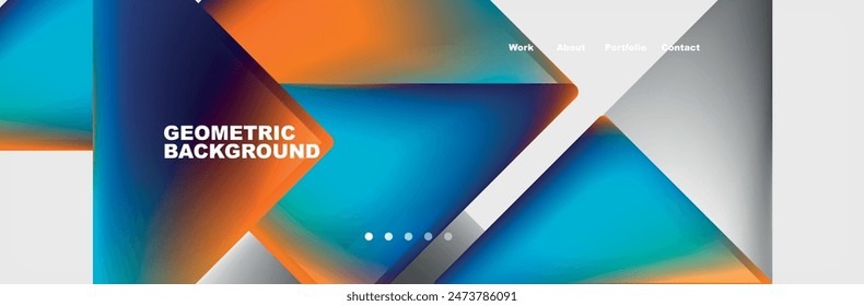 Gradient triangles composition with bright fluid colors. Vector Illustration For Wallpaper, Banner, Background, Card, Book Illustration, landing page