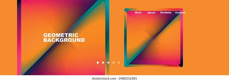 Gradient triangles composition with bright fluid colors. Vector Illustration For Wallpaper, Banner, Background, Card, Book Illustration, landing page